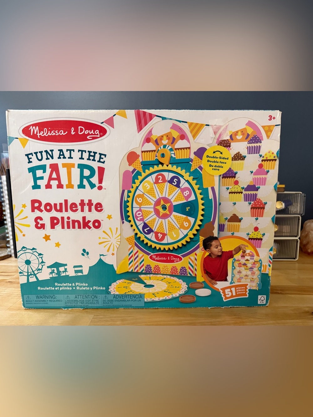 Melissa & Doug Fun at Fair Roulette & Plinko Colorful Carnival Spinner Game